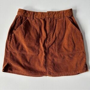 ASOS DESIGN Women’s Rust Cord Patch Pocket Mini Skirt Size 8